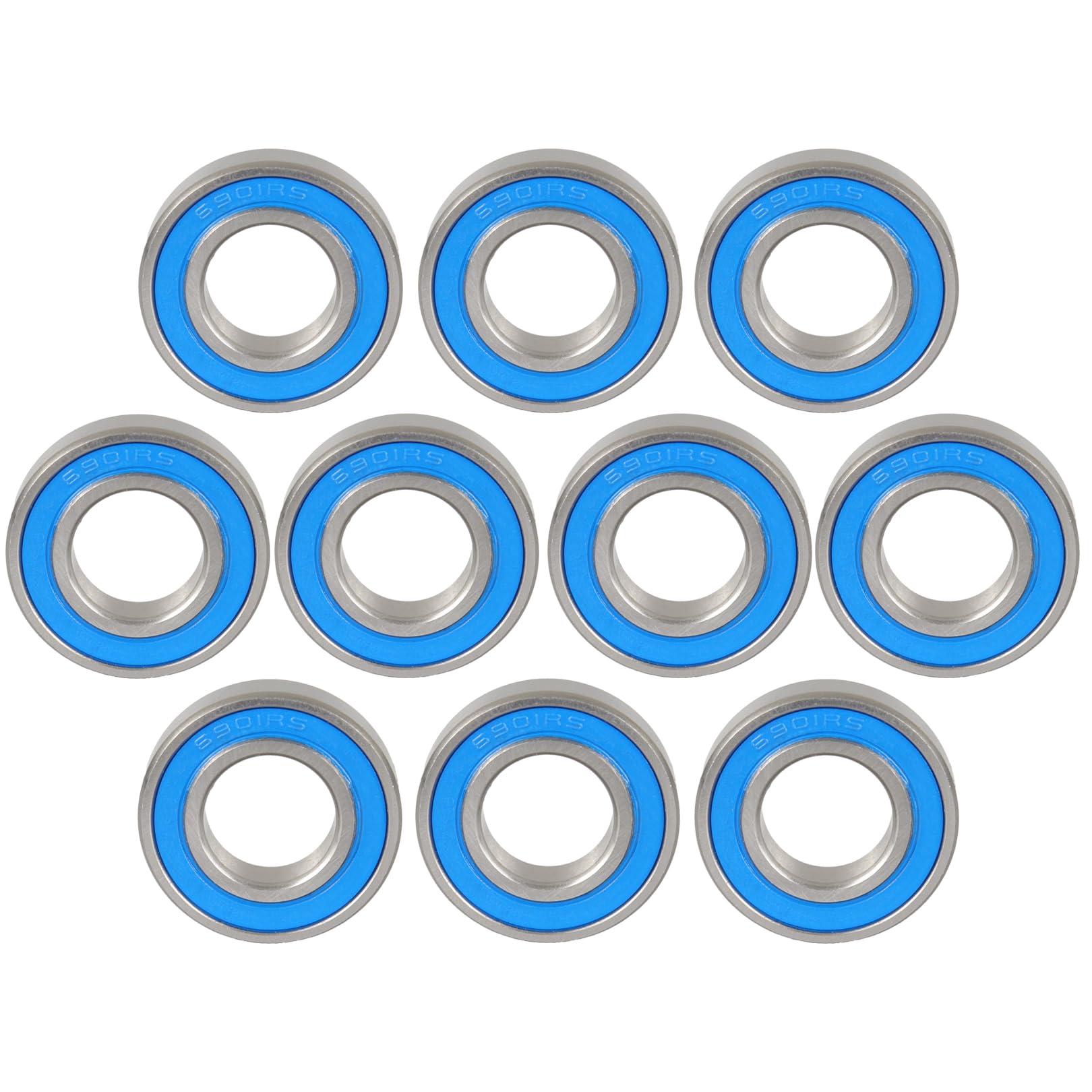 KABOBEARING 10 Pcs 6901-2RS Bearings ABEC-5 Level 12x24x6mm, Double Rubber Seals and Pre-Lubricated, Deep Groove Ball Bearing.