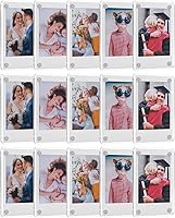 15-Pack Acrylic Magnetic Fridge Frames for Instax Mini & Polaroid Photos - 2.36x3.54in Double-Sided Clear Display Magnets