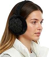 Buauty Knit Furry Earmuffs for Women & Men - Soft Fuzzy Winter Ear Warmers, Comfortable Lightweight Ear Covers