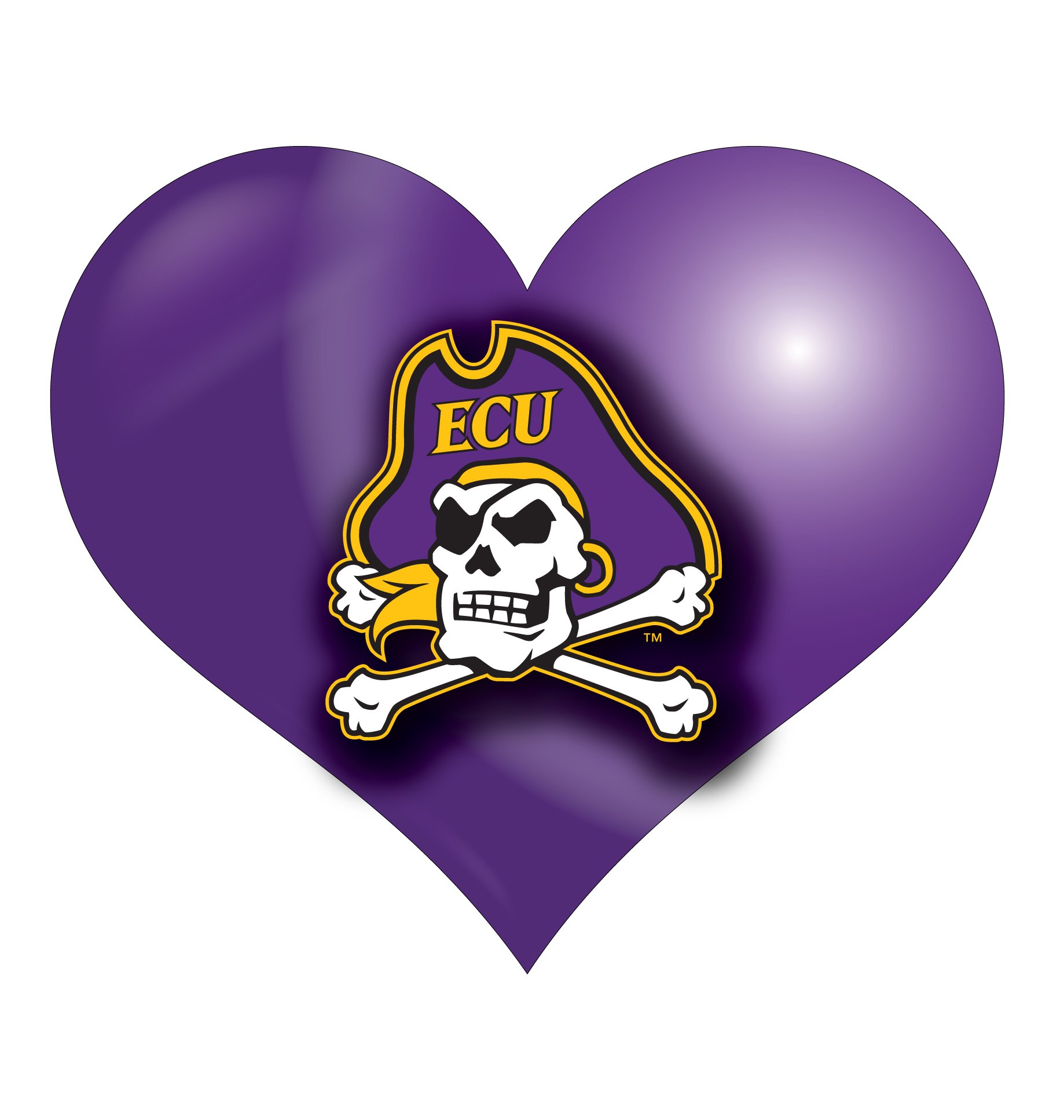 East Carolina Pirates Heart Magnet Single Officially Licensed Collegiate Product