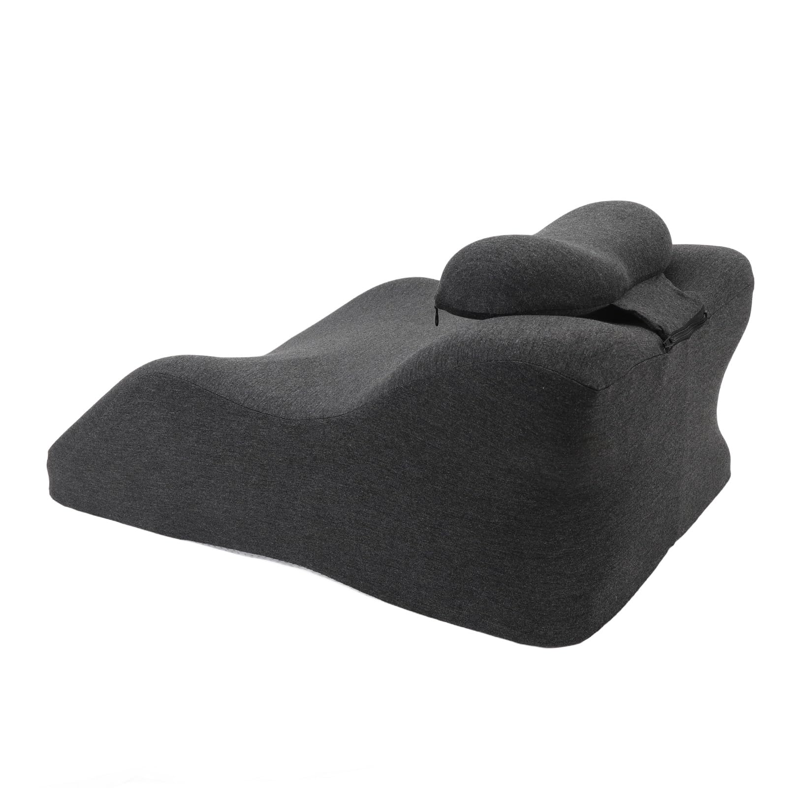 Pongnas Almohada de Cojín Elevador de Piernas para el Hogar y el Salón - Almohada de Descanso de Piernas Premium con Funda de Franela Extraíble (Gris Oscuro)
