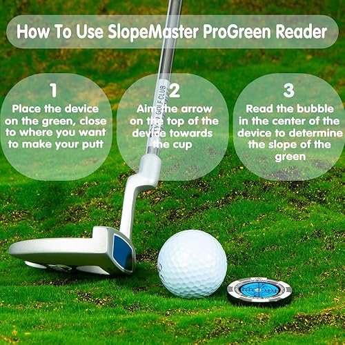 Miniatura 91 de SlopeMaster ProGreen Reader - Marcador de pelota de golf con ayuda de lectura verde de alta precisión, accesorios de golf para hombres y mujeres