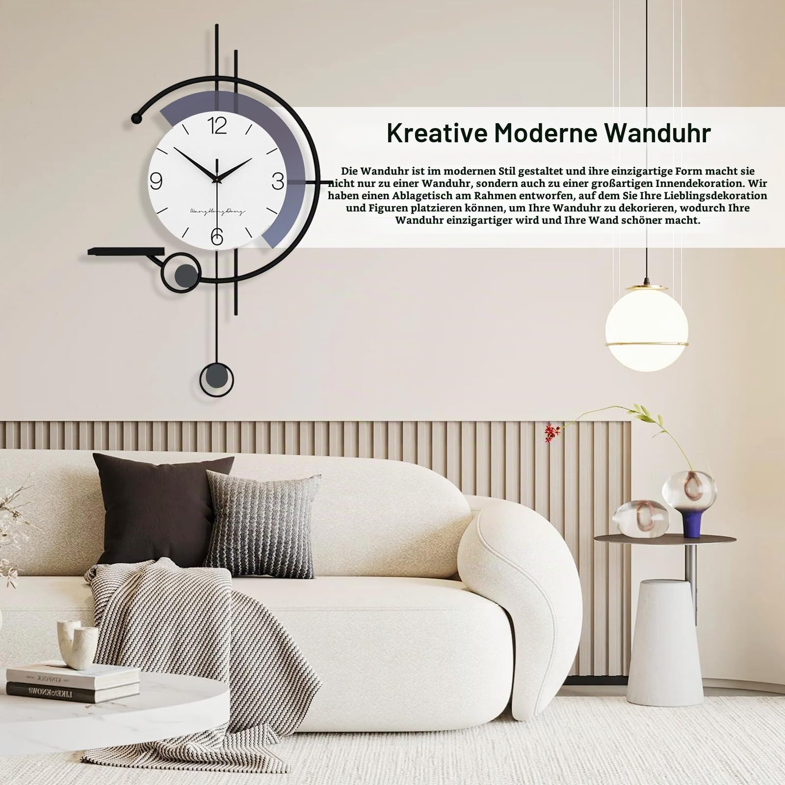 Aisny Wohnzimmeruhr, Große Modern Wanduhr Lautlos Wanduhr Ohne Tickgeräusche Wohnzimmer kreative Uhr Wand Hängen Dekorative für Wohnzimmer Büro Küche