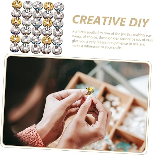 Miniatura 6 de EXCEART 800 cuentas redondas espaciadoras para manualidades, cuentas sueltas para manualidades, cuentas para manualidades, manualidades, suministros