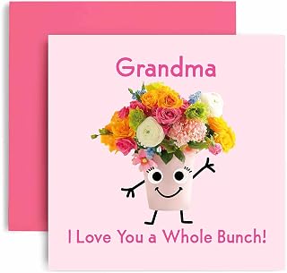 Huxters Birthday Cards for Women – I Love You a Bunch Grandma Happy Birthday Card for Birthday, Mother’s Day – Grandma Birthday Card with Lovely Green Envelope – Funny Birthday Card (Grandma)