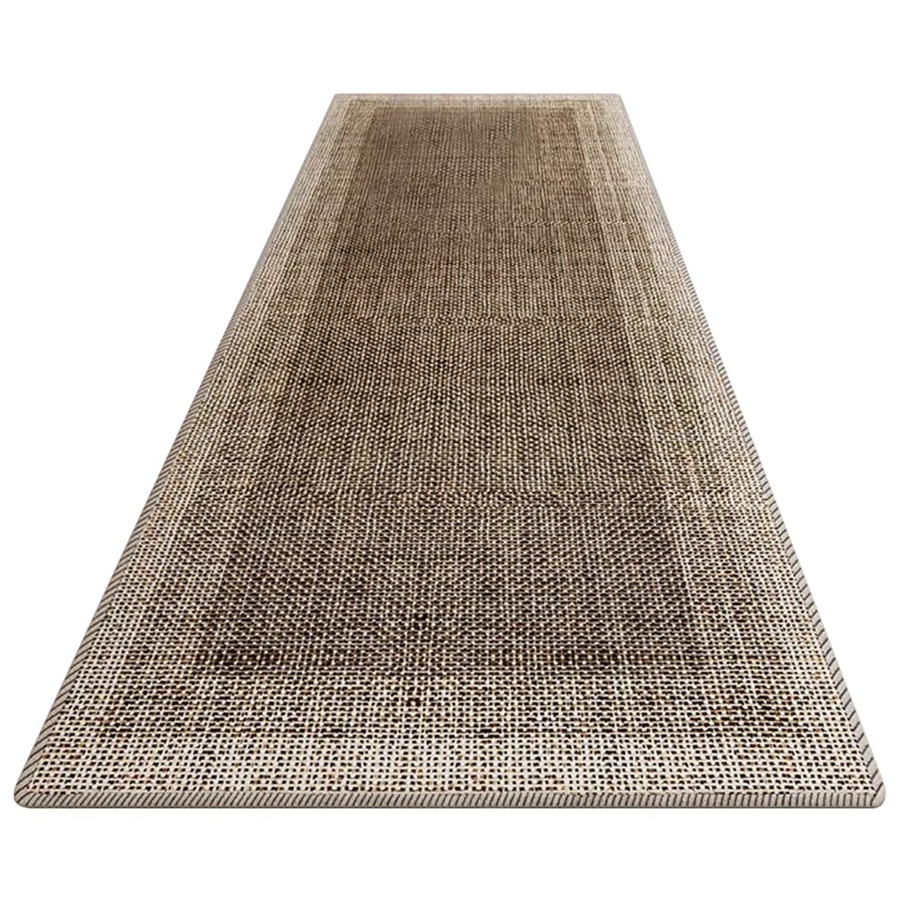 Tapis de cuisine antidérapant confortable marron idéal pour la buanderie