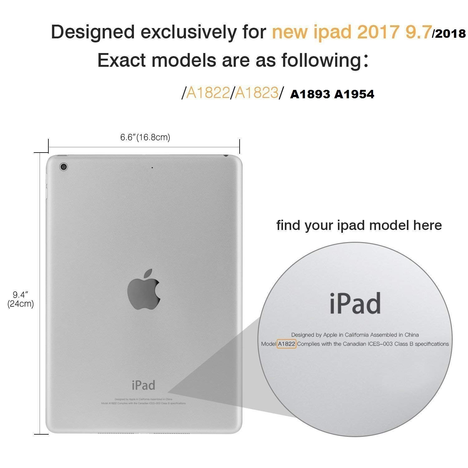 Mcart Rotate Flip ipad Cover iPad 9.7 case 2018/2017 5th ipad case 6th Generation Sea Blue