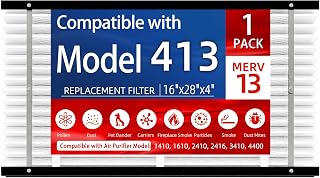 1 Pack 413 Replacement Filter, Compatible with AprilAire 413 Whole House Air Purifiers Models,1410,1610,2410,2416,3410,4400,MERV16 HVAC Furnace Filter Replacement,Actual Size:16"x28"x4" Air Filter