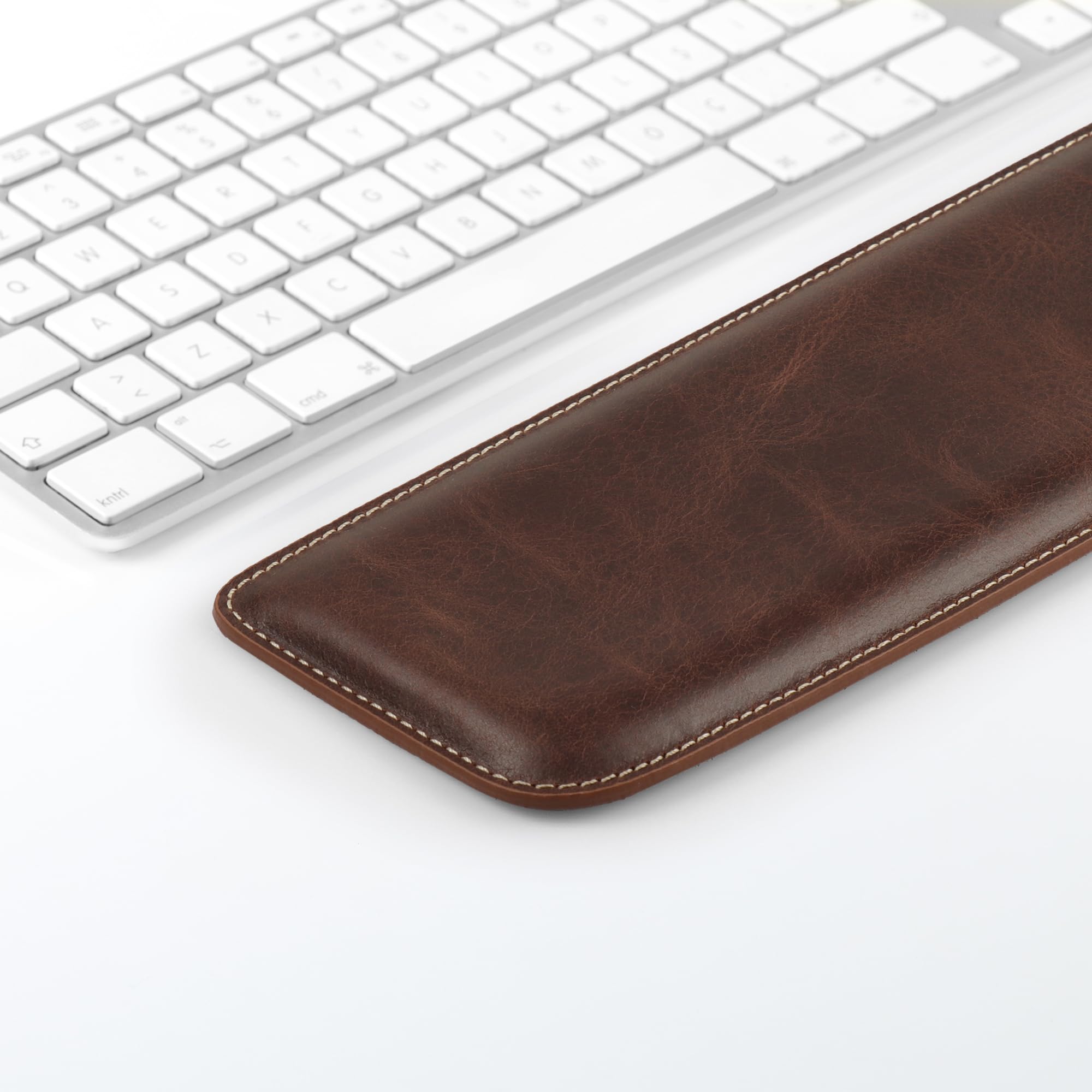 Londo - Podkładka pod Klawiaturę z Prawdziwej Skóry, Ergonomiczne Wsparcie Premium - Brązowy, Large, Podkładka pod klawiaturę