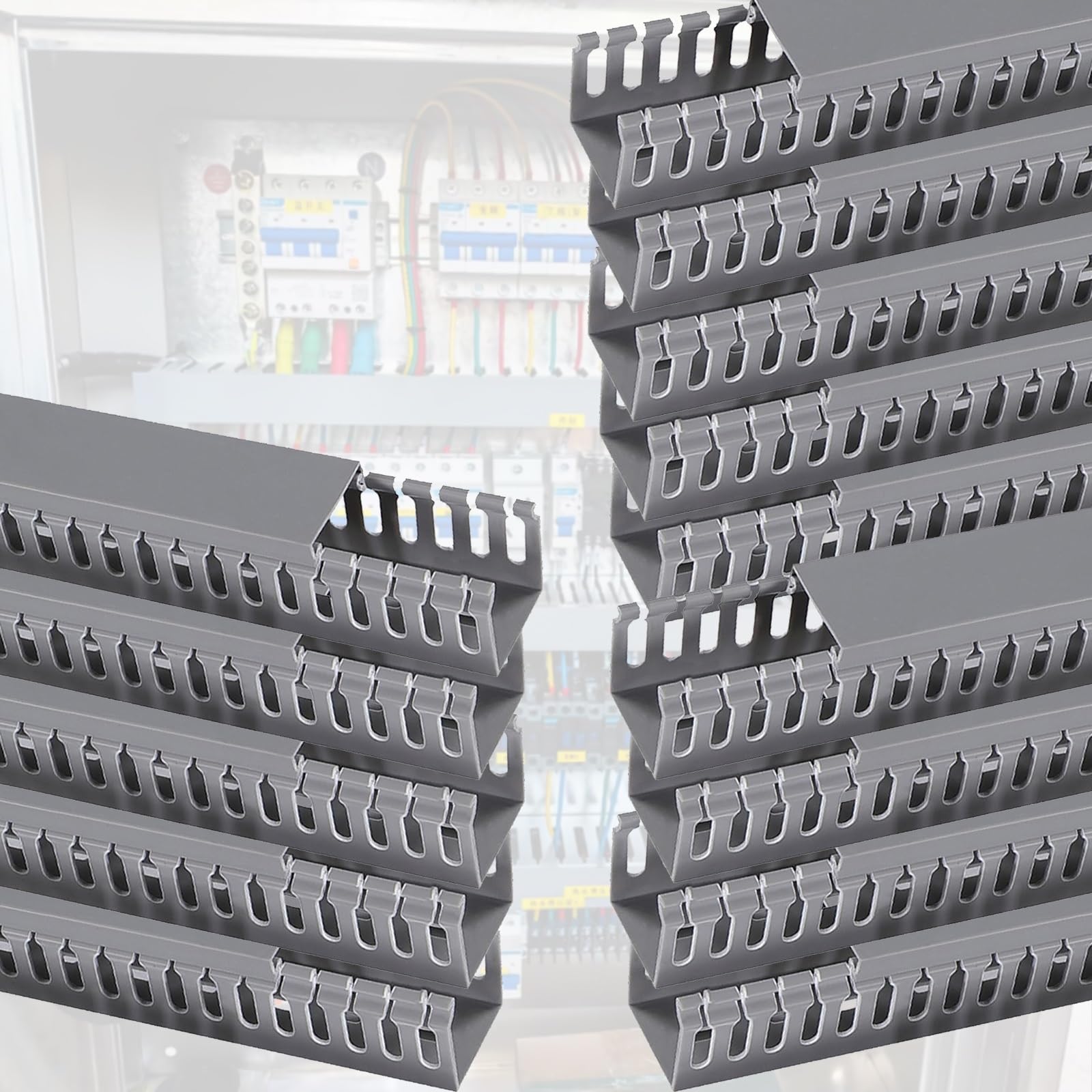 kabelkanal 25 Mm, 40 Mm, 60 Mm, 100 Mm Breite PVC-Kabelkanäle Mit Offenen Schlitzen, Kabelmanagement-Kanal Für Unter Dem Schreibtisch/im Labor(14 PCS,W X H 100mm X 60mm)