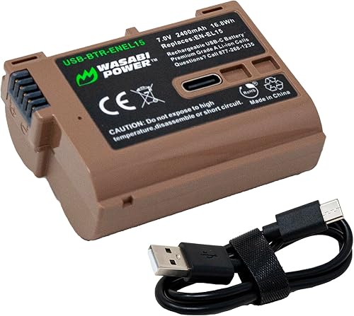 Wasabi Power Batería USB para Nikon EN-EL15 con carga rápida USB-C
