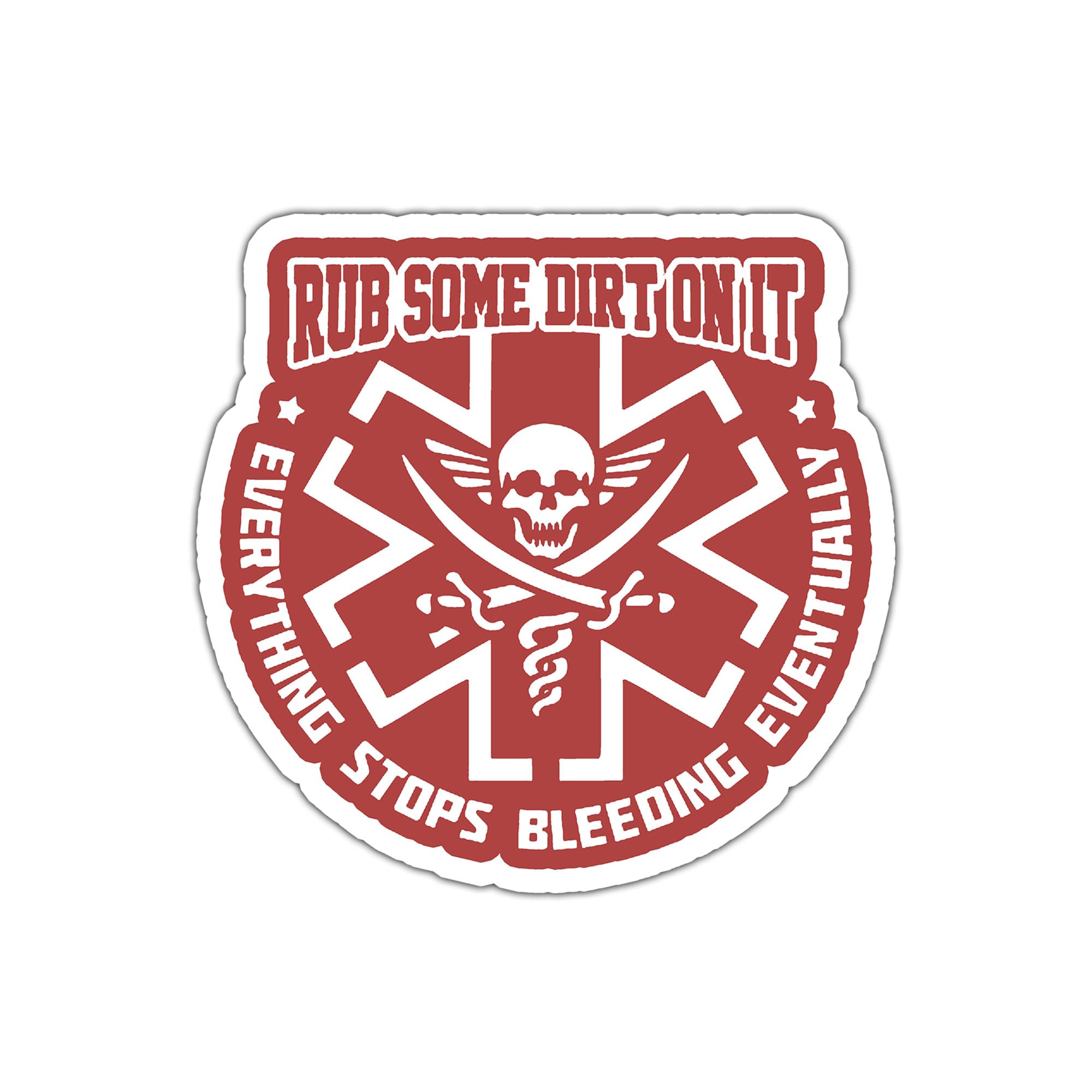 Rub Some Dirt On It Sticker, Skull Sticker, Funny Sticker, Medical Sticker, EMS Sticker, EMT Sticker, Paramedic Sticker, Water Assitant Die-Cut Vinyl Booktok Decals for Laptop, Phone, Water Bottles