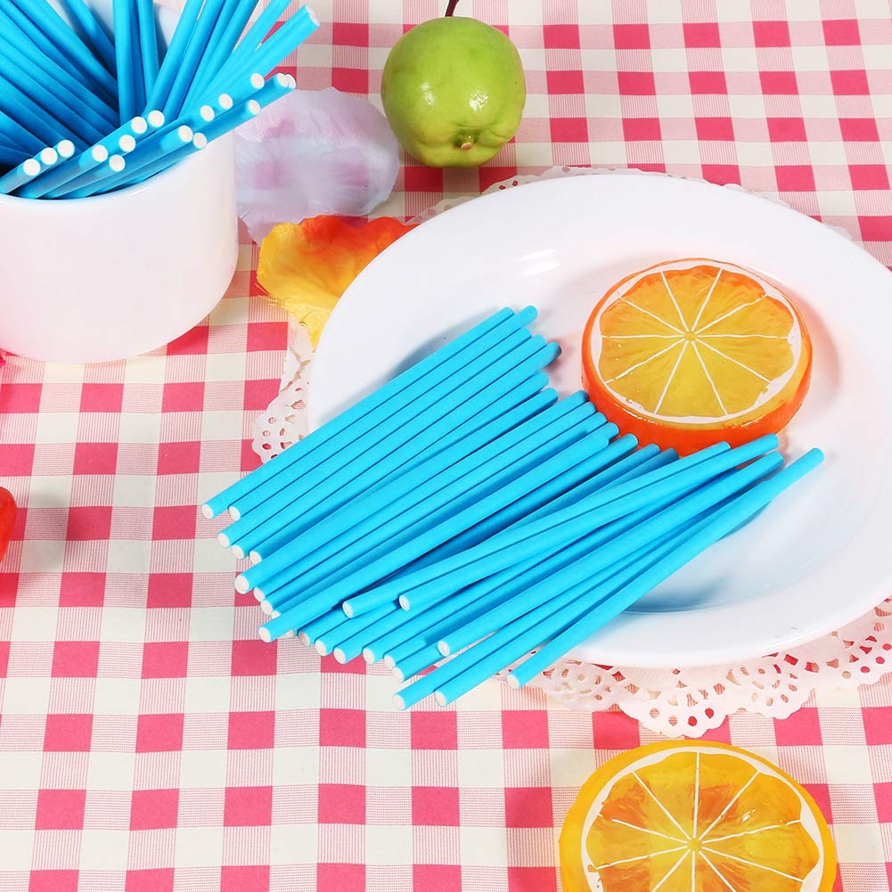 LABUYI 50 pezzi Bastoncini per cake pops,Bastoncini per Lecca-Lecca,Cake Pop Stick,Cake pops in Carta,Bastoncini per Leccalecca,per Dolci,Lecca-lecca,Cottura Fai da te,Bianco,15cm*3.5mm