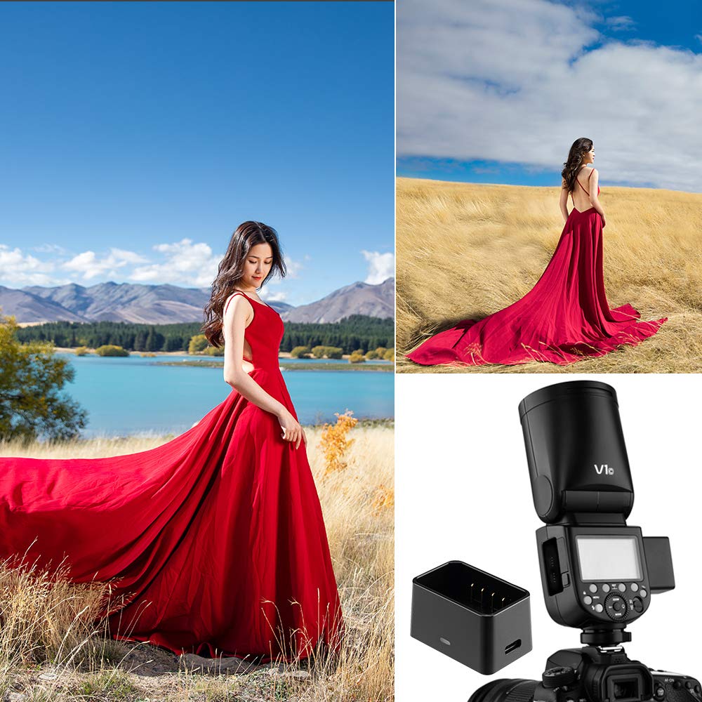 GODOX VC26 Batterie Ladegerät für Godox V1 V1N V1S V1C V1F V1O Blitzgerät mit rundem Kopf Speedlite (V1CHARGER26)
