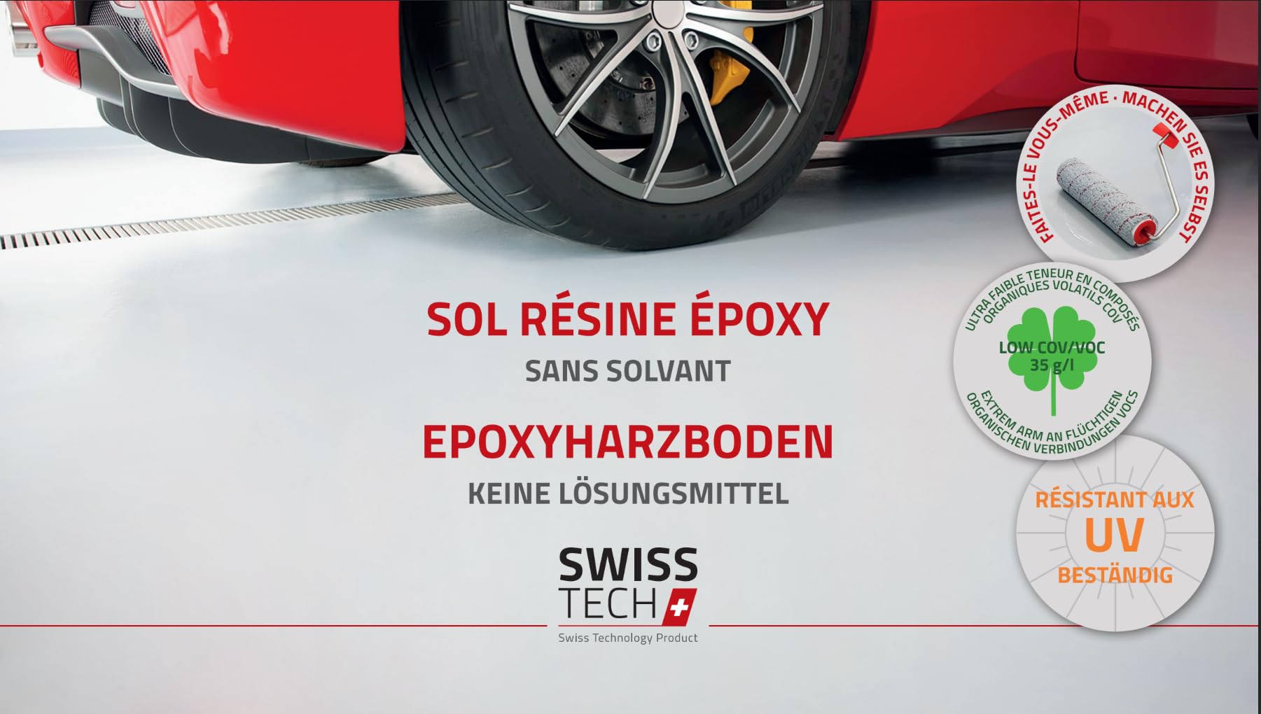 2K Epoxidharzboden 3,8 KG bis zu 24 m² | RAL 7030 Steingrau | Garagenbodenbeschichtung, Beschichtung für Kellerböden | Lösungsmittelfrei, Umweltfreundlich & Geruchsneutral | SwissTech