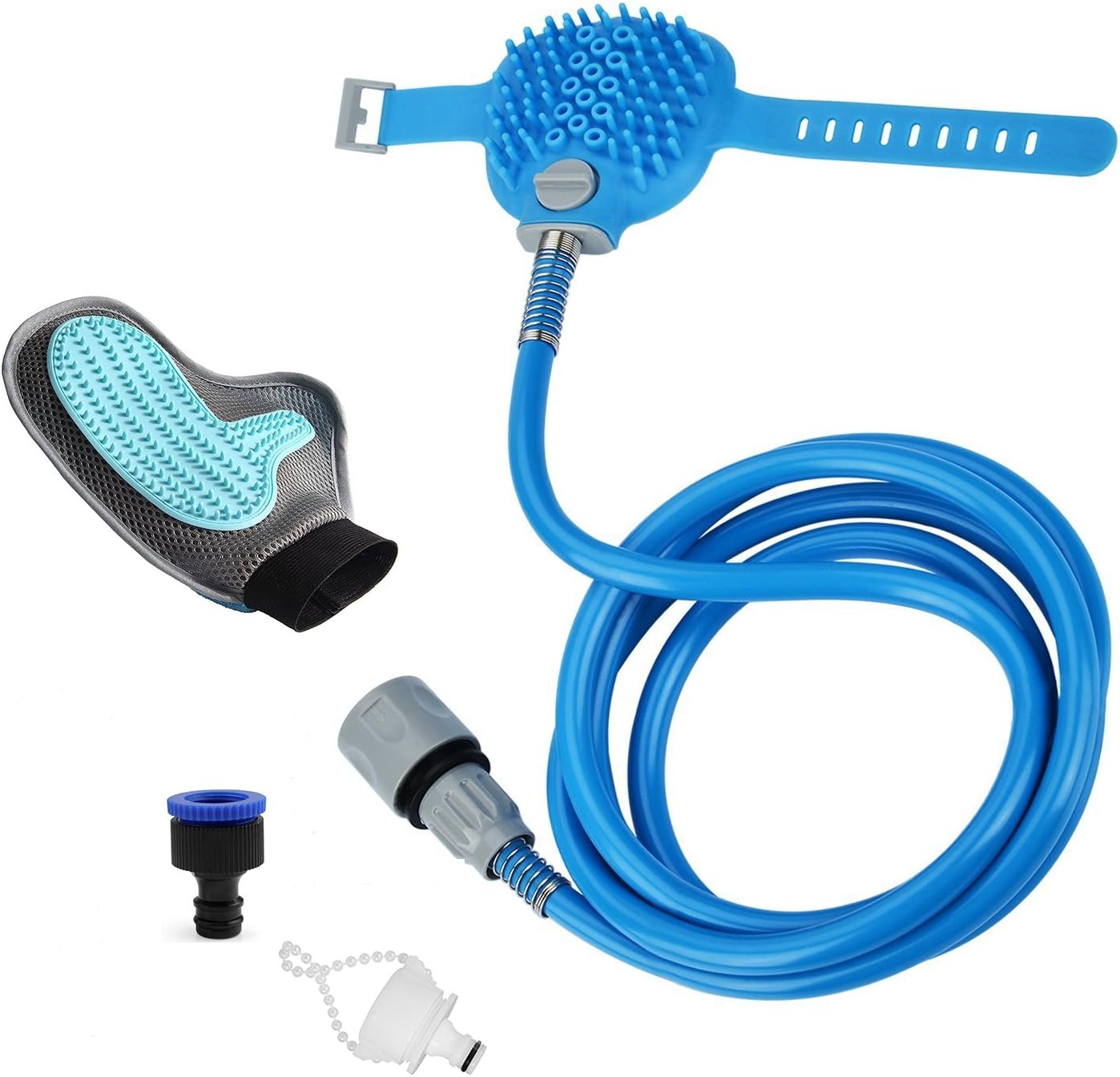 Pet Grooming Tool & Glove 2 in 1| Pet Shower Sprayer for Massage Brush | Long & Short Fur | Pet Hair Remover Mitt | for Cat & Dog| Environmentally Safe 100% Guarantee