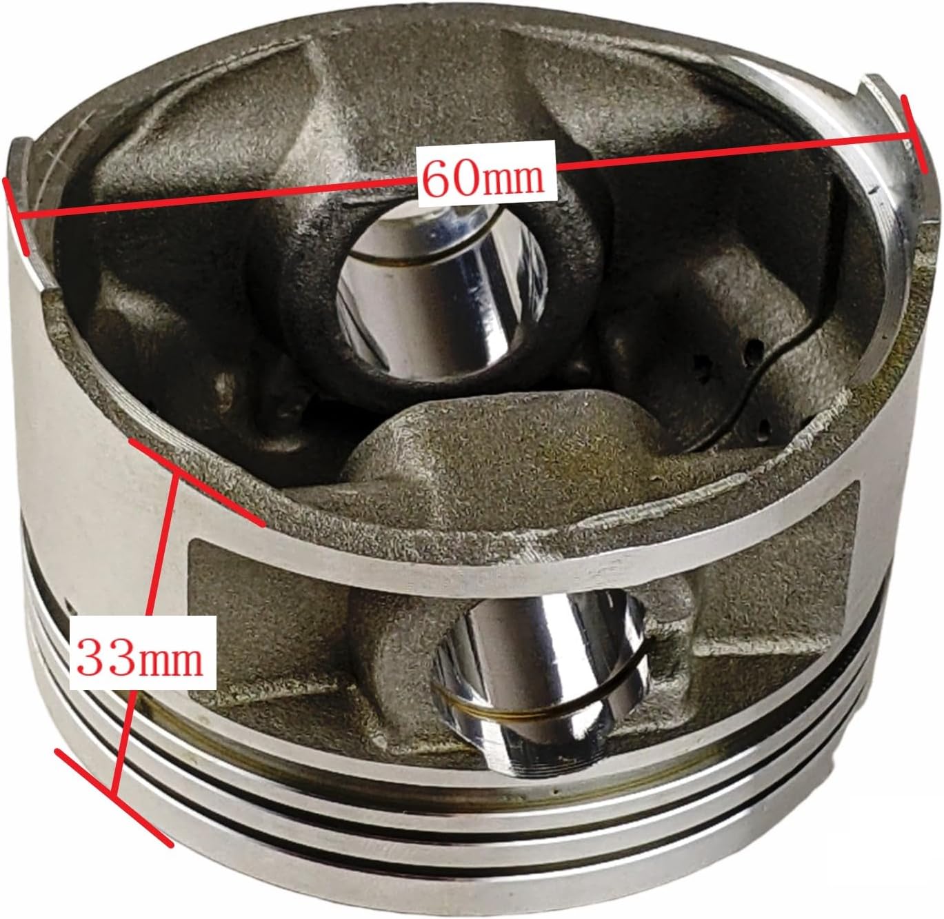 RedCap 61mm Big Bore Cylinder Piston Kit with Gaskets & Rings Compatible with Honda CRF70 XR70 Chinese 70cc 4-Stroke Engines TaoTao Coolster Apollo Roketa Sunl ATVs Dirt Pit Bikes & More