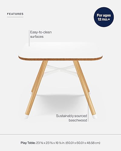 Miniatura 10 de Lalo La mesa de juego, mesa preescolar de madera y actividades para niños con superficie fácil de limpiar, instalación rápida y fácil, segura y