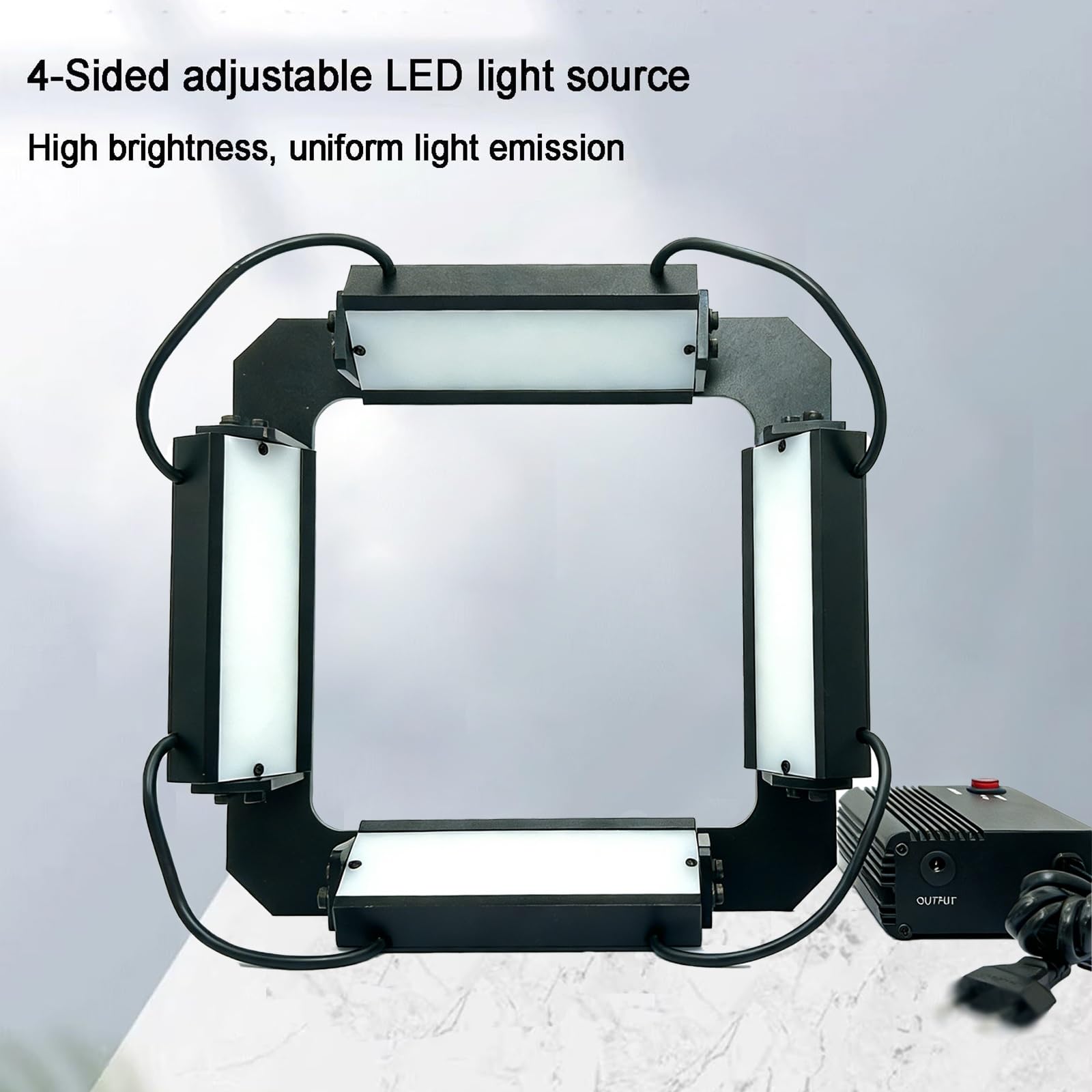 Fuente de luz LED para microscopio, brillo ajustable, ángulo de 90°, rosca M3, combinación de 4 lados para microscopios estéreo y cámaras