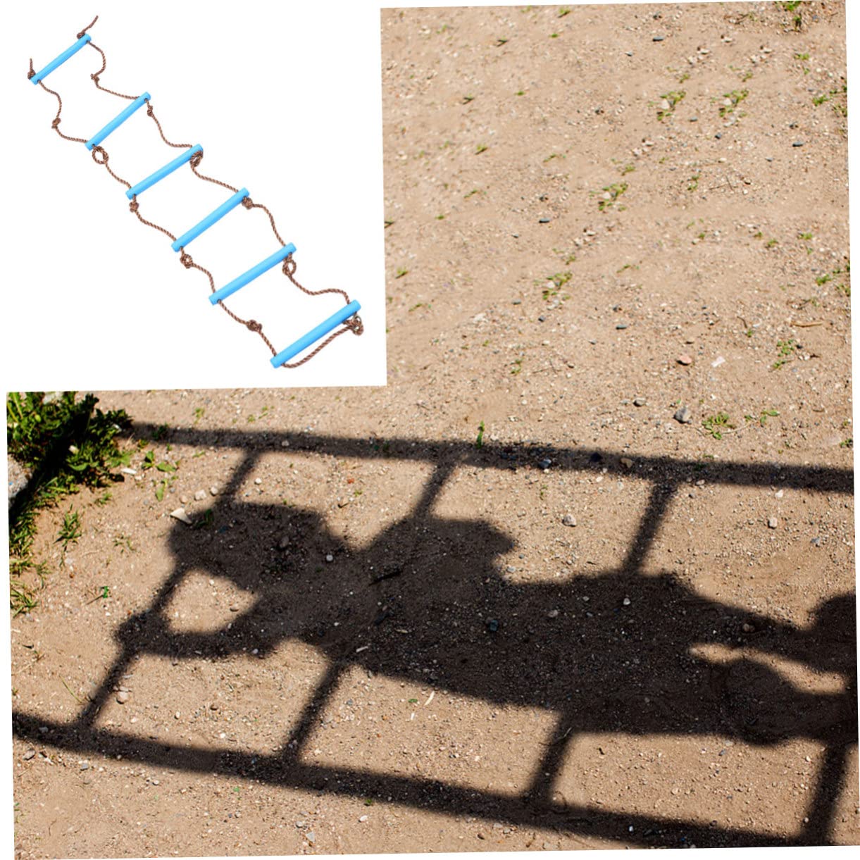 YARNOW Outdoor Climbing Ladder Sections Blue for Safe Smooth Edges for Fun Play Creative Sports Supplies for Parent Bonding Activity