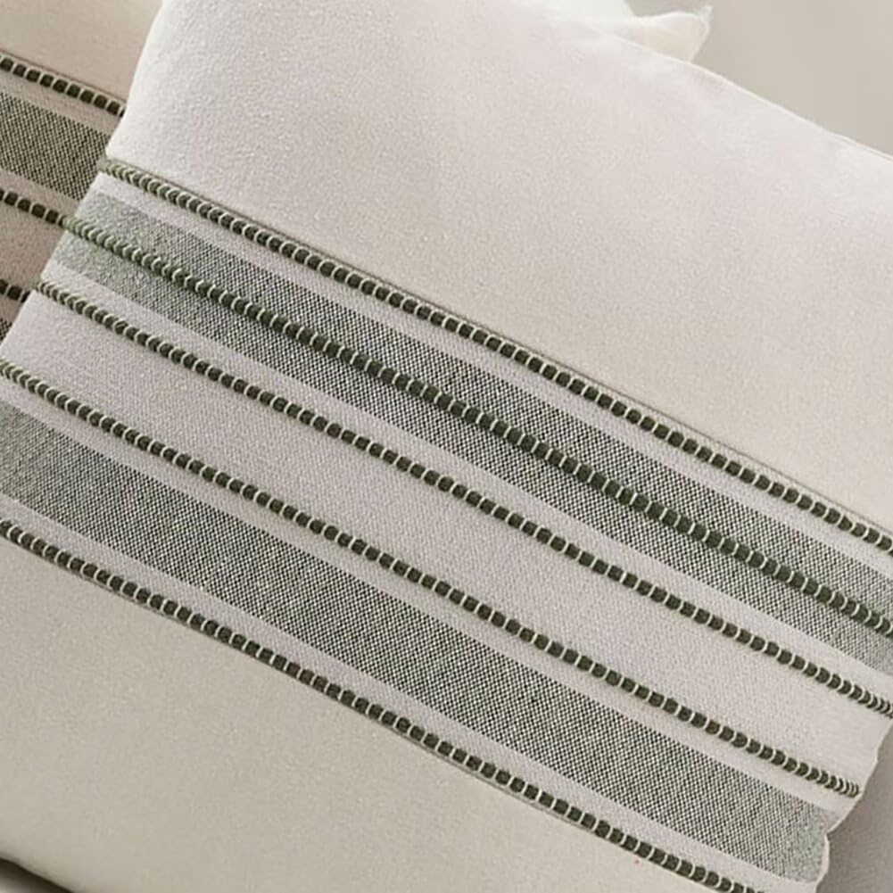 Amazon.co.jp: クッションカバー ストライプ糸染めのクッションカバー