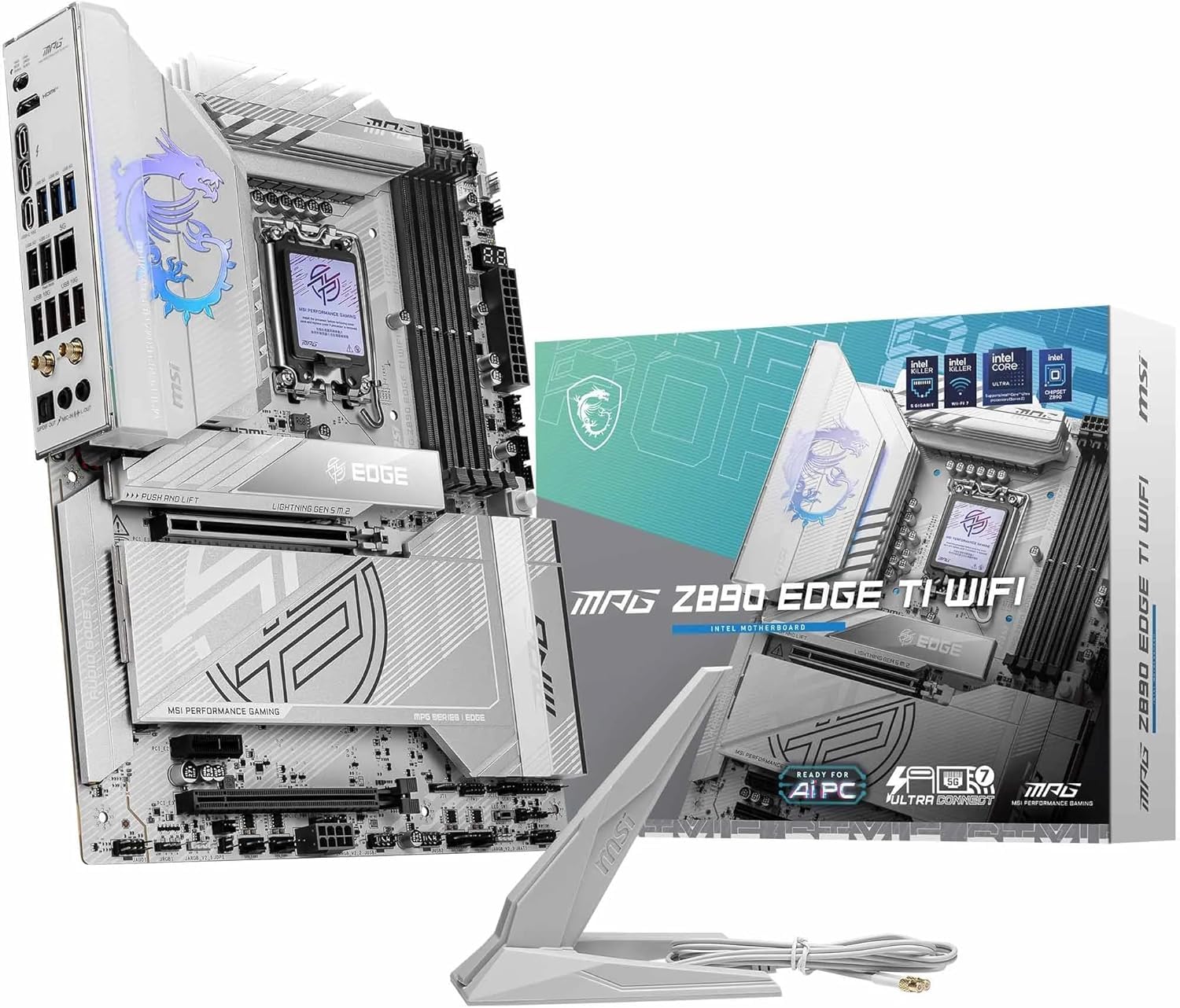 MSI MPG Z890 Edge TI WiFi Carte mère + Intel® Core™ Ultra 7 265K processeur pour PC de Bureau 20 cœurs