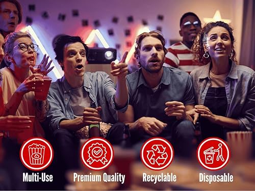 Miniatura 10 de ZEEGOO Paquete de 16 cajas de palomitas de maíz, contenedores de cubo de palomitas de maíz de capacidad de 46 onzas, suministros duraderos y