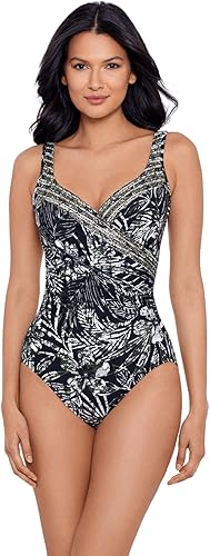 Miraclesuit Traje de baño para mujer Boa Blues Peregrina Underwire Bra Tummy Control Traje de baño de una pieza