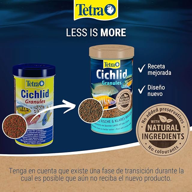 Foto 2 de 8 de Tetra Cichlid Granules Alimento para cíclidos, 500 ml