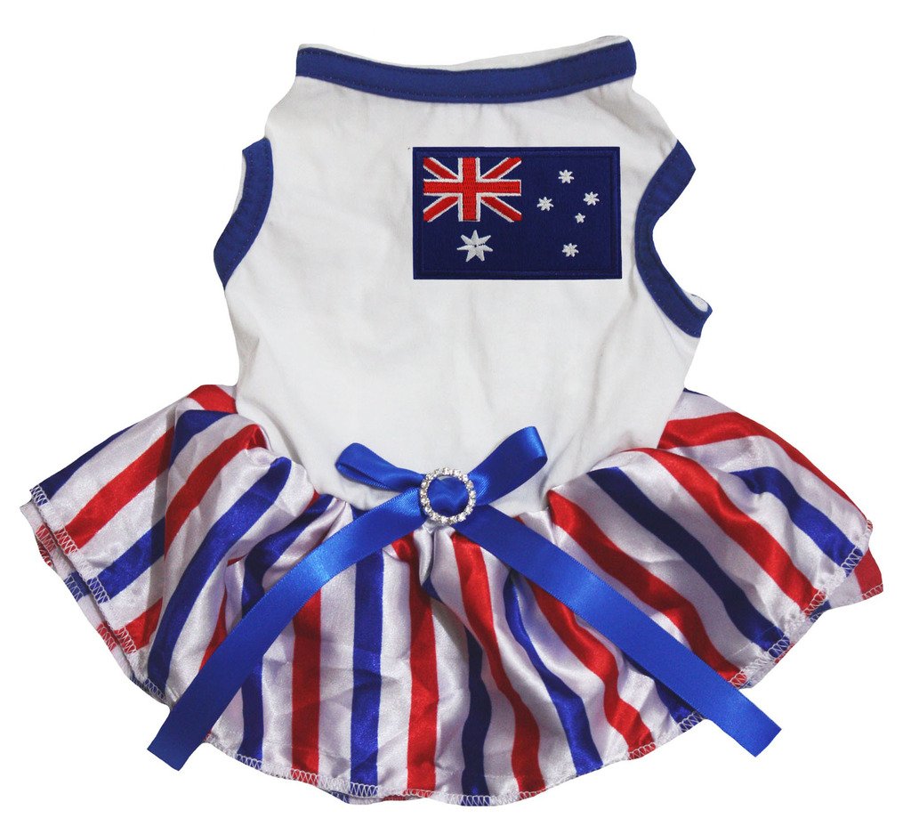 Robe chien Australie : vêtement anti-irritation avec tutu à rayures pour chiot