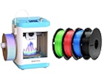 Geeetech M1 3D Printer for Kids Beginners + 4 Rolls of 500g PLA Filament​ ​– 250mm/s High-Speed, Auto-Leveling, Child-Safe Design, Flexible Printing for Toys, DIY Projects – Classroom/Home Kit