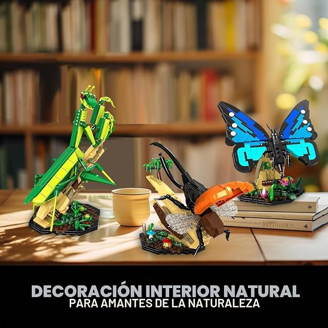 Foto 8 de 8 de Animal Bloques de Construcción, 3 en 1 Juguetes Educativos, Modelos de Insectos Mantis Mariposa
