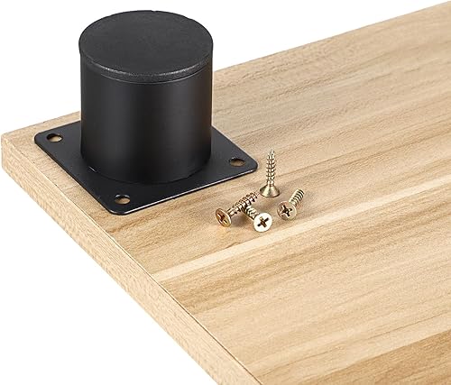 Miniatura 5 de OwnMy 4 patas de muebles de acero inoxidable de 2 pulgadas, patas de metal para escritorio, elevadores de muebles de metal redondo negro, patas de
