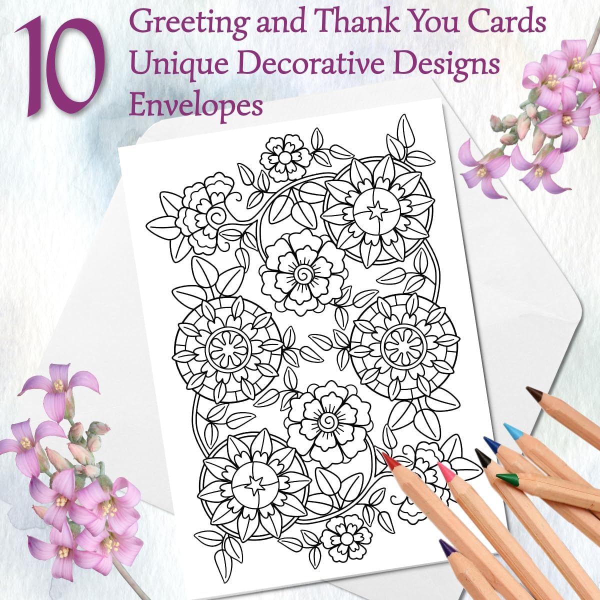 Art Eclect Coloring Greeting Cards for Adults - Relaxing Cards to Color image 4
