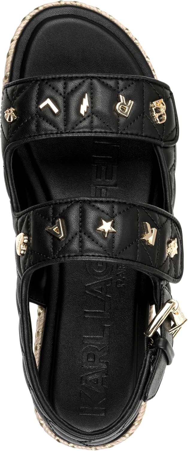 KARL LAGERFELD womens Charlay Double Strap Sandal With Pin Embellishments - Image 2