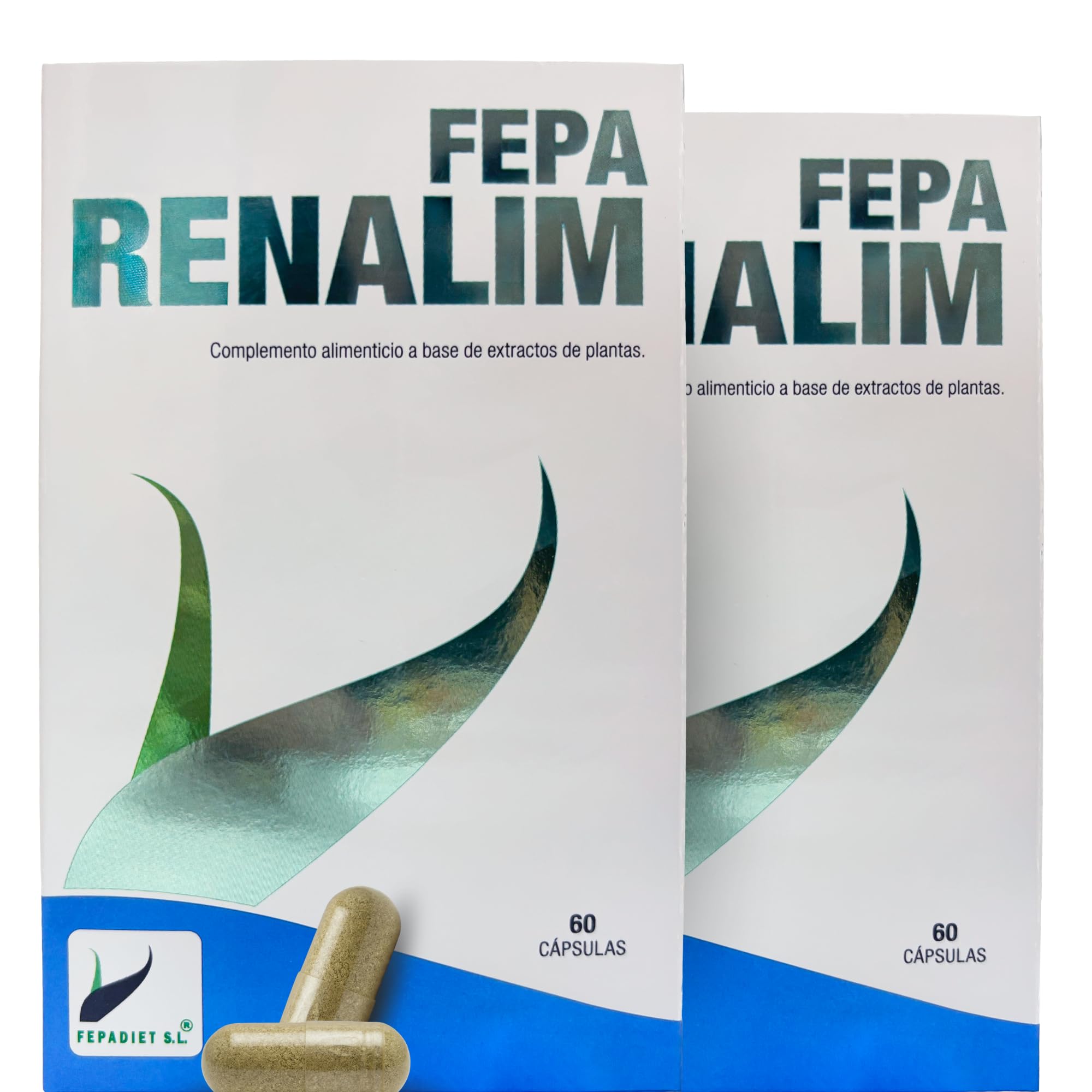 FEPA Renalim – 60 Cápsulas Pack de 2 – Extracto Rompepiedras, Cola de Caballo y Gayuba – Complemento Alimenticio con Extractos de Plantas para el Apoyo Nutricional del Bienestar Renal – Fepadiet