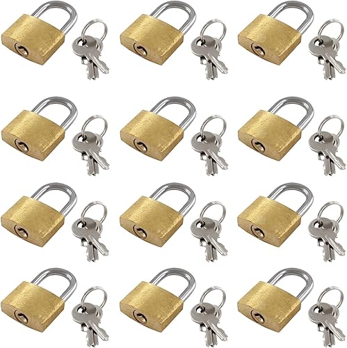 Miniatura 5 de Litoexpe 12 mini cerraduras con llaves, candado pequeño de latón macizo para maleta, mochilas, caja de herramientas, caja de joyas, unidad de