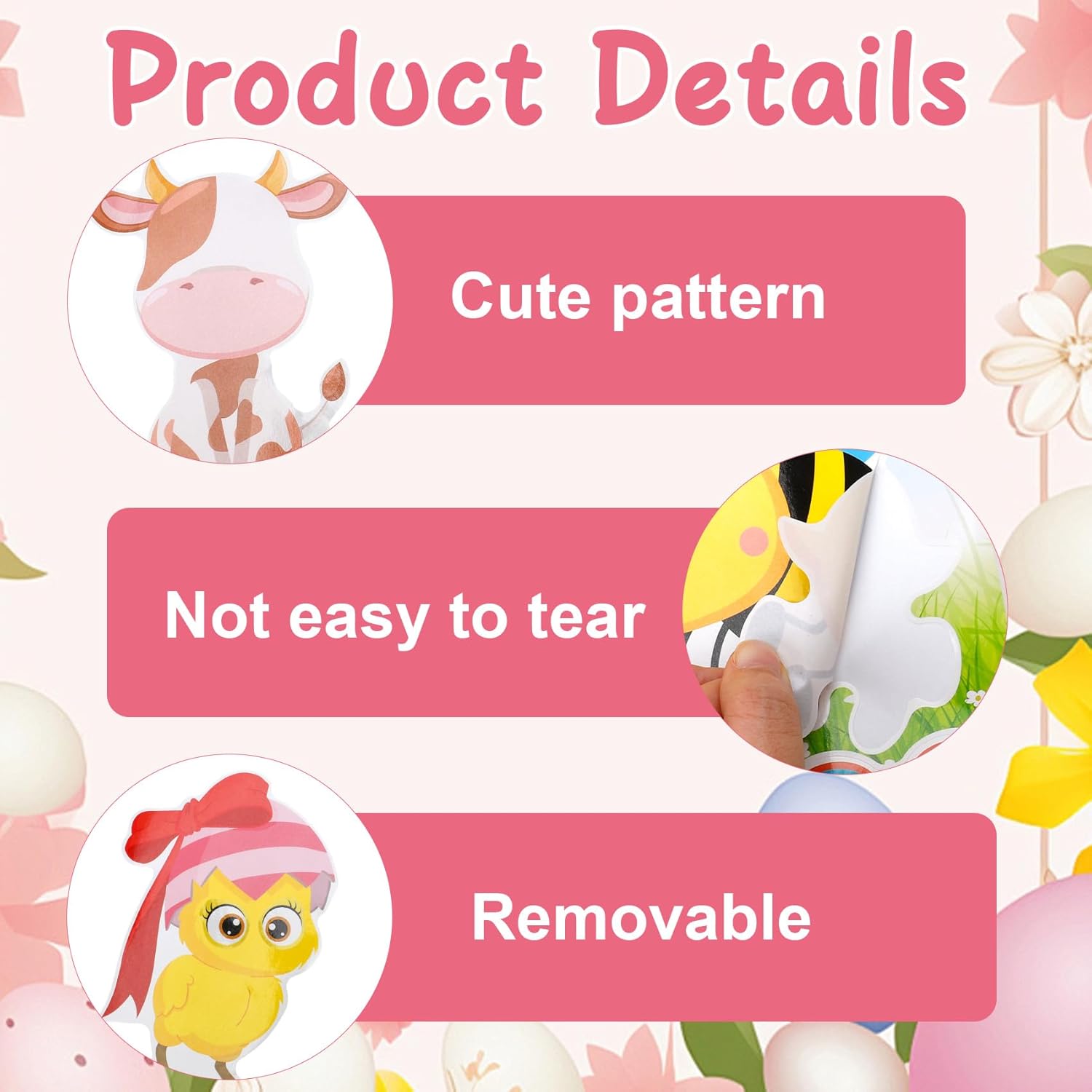 Easter Make a Face Stickers, 24 Sheets Make Your Own Easter Stickers, 8 Designs Egg Bunny Cute Animal Sticker Basket Stuffers for Easter Gift Decorations Classroom Activities Party Favor Supplies