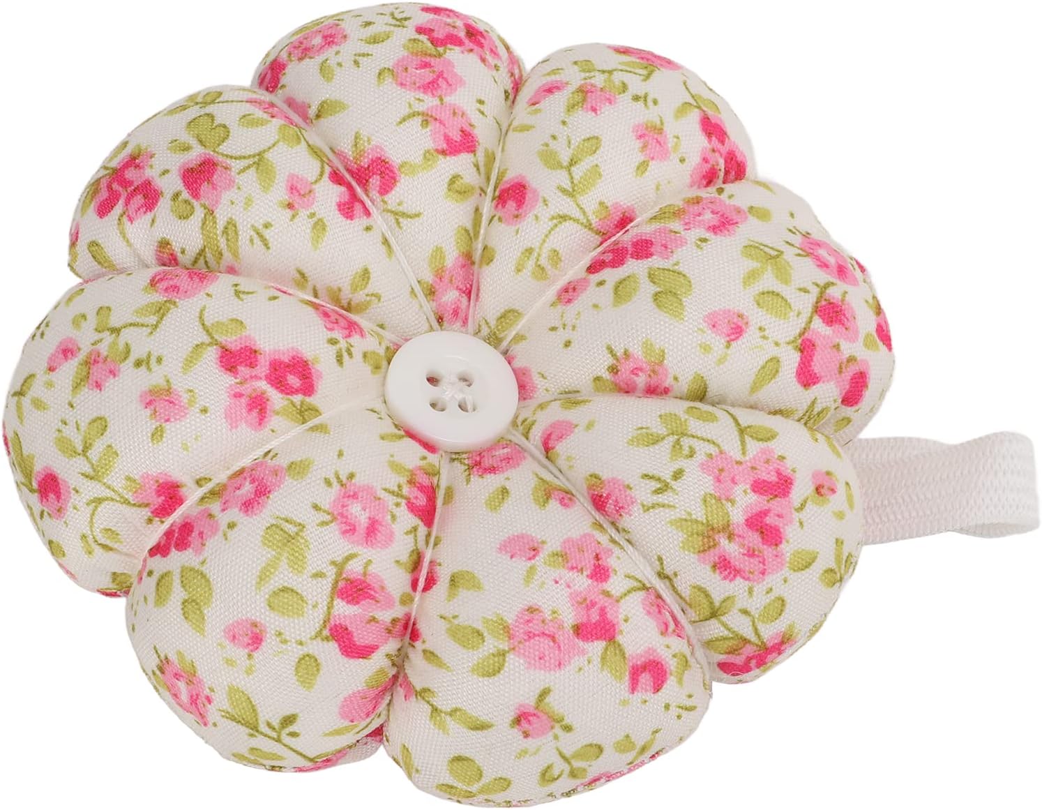 Zerodis Pin Cushion Wearable Pin Cushion Belt Pumpkin Shape Wrist Pin Cushion Accessories Sewing Pillows Belt for Sewing (Floret)