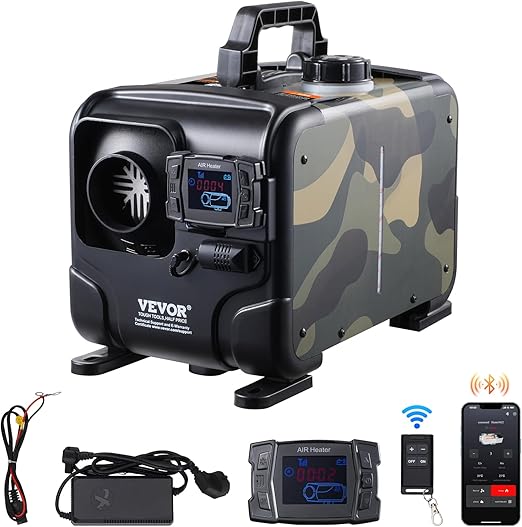 Randaco diesel-luchtverwarmer, 8 kW 12 V staande dieselverwarming, luchtdieselverwarming
