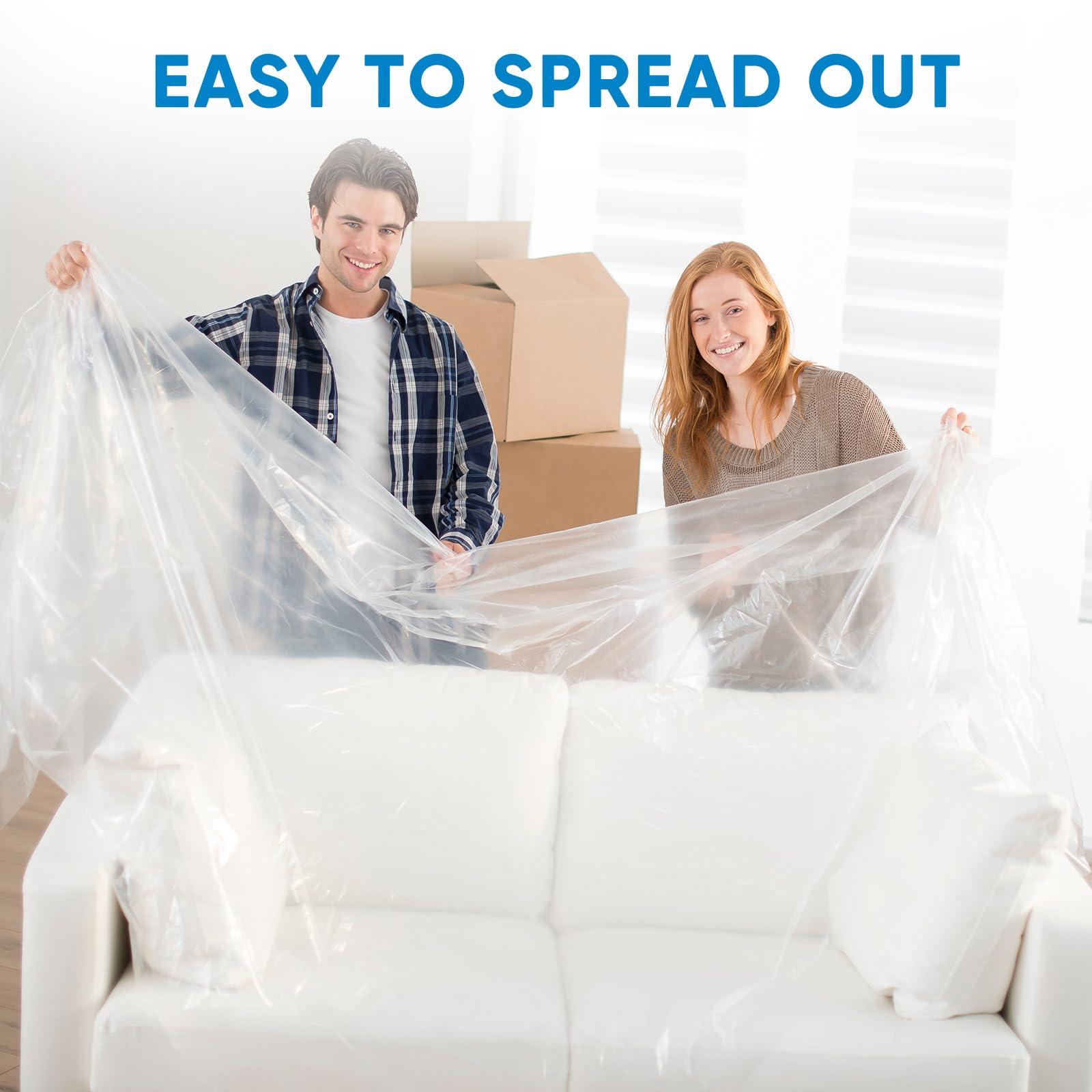 TICONN 12 X 9 Ft Plastic Drop Cloth For Painting, Waterproof Painters - View #2