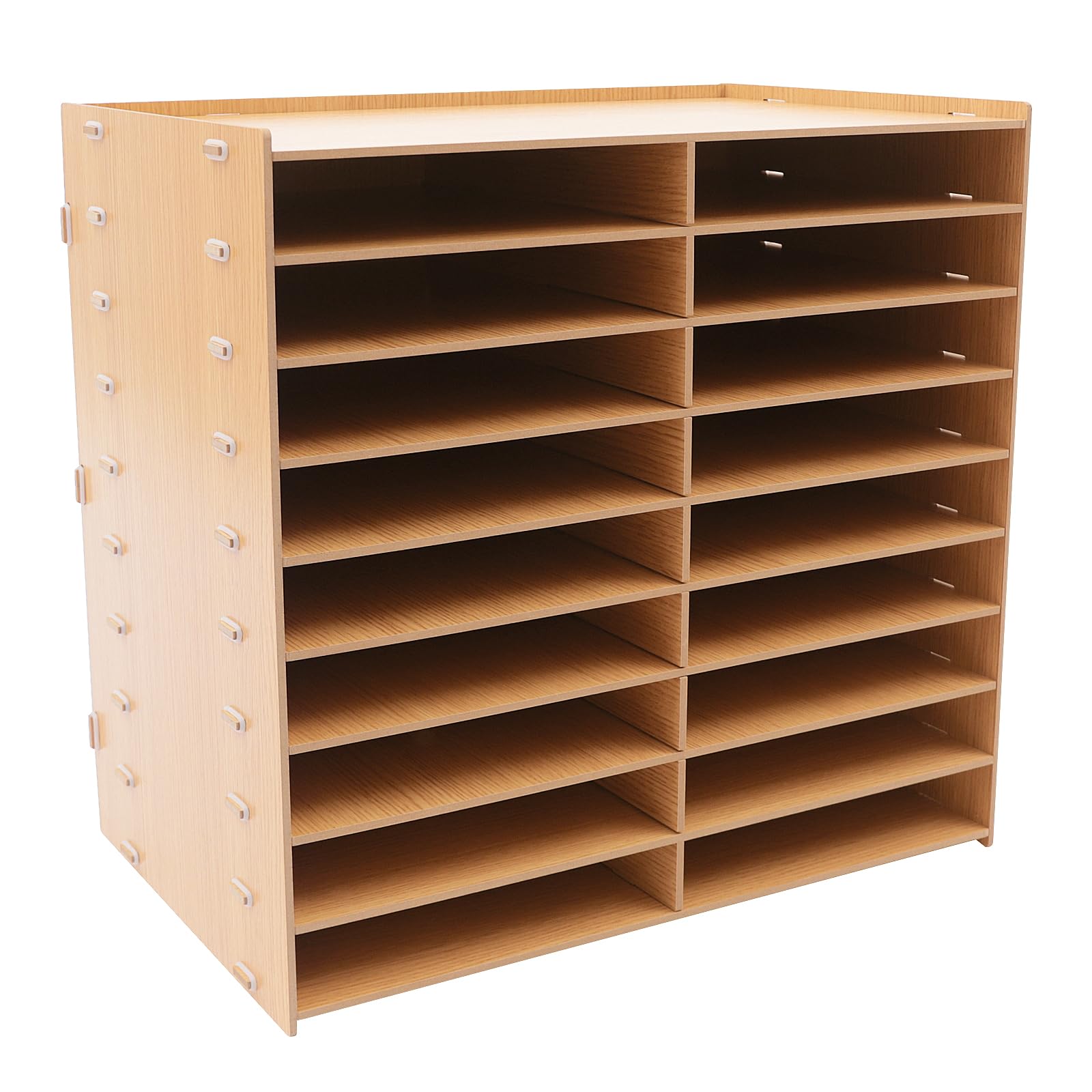 Aktenordner 18 Fächer Goldene Eiche Standregal Büro Schreibtisch Organizer