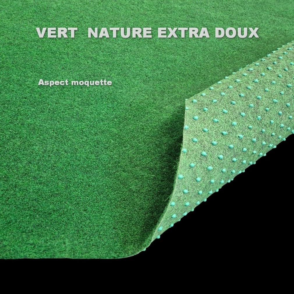 MadeInNature, Gazon Synthétique Tapis d’Extérieur Vert/Fine Pelouse Extra Douce/Prix Imbattable/Pour Terrasse Balcon Jardin/Différentes dimensions (133cm x 1000cm)