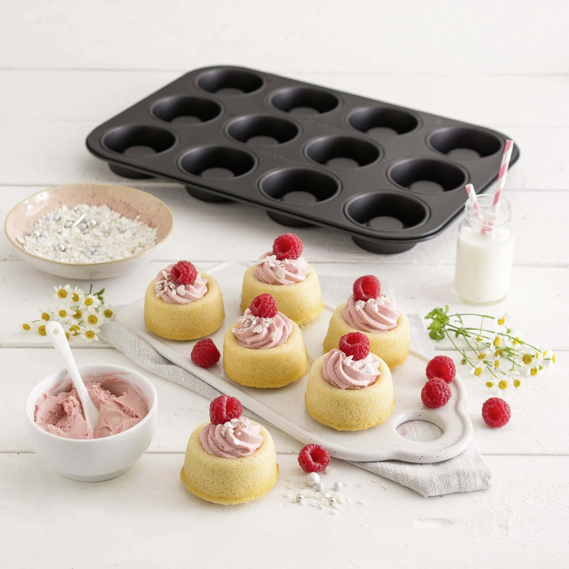 Zenker Cupcake-Backblech 12er Set - Antihaft, 38,5x26,5cm, Bis 230°C