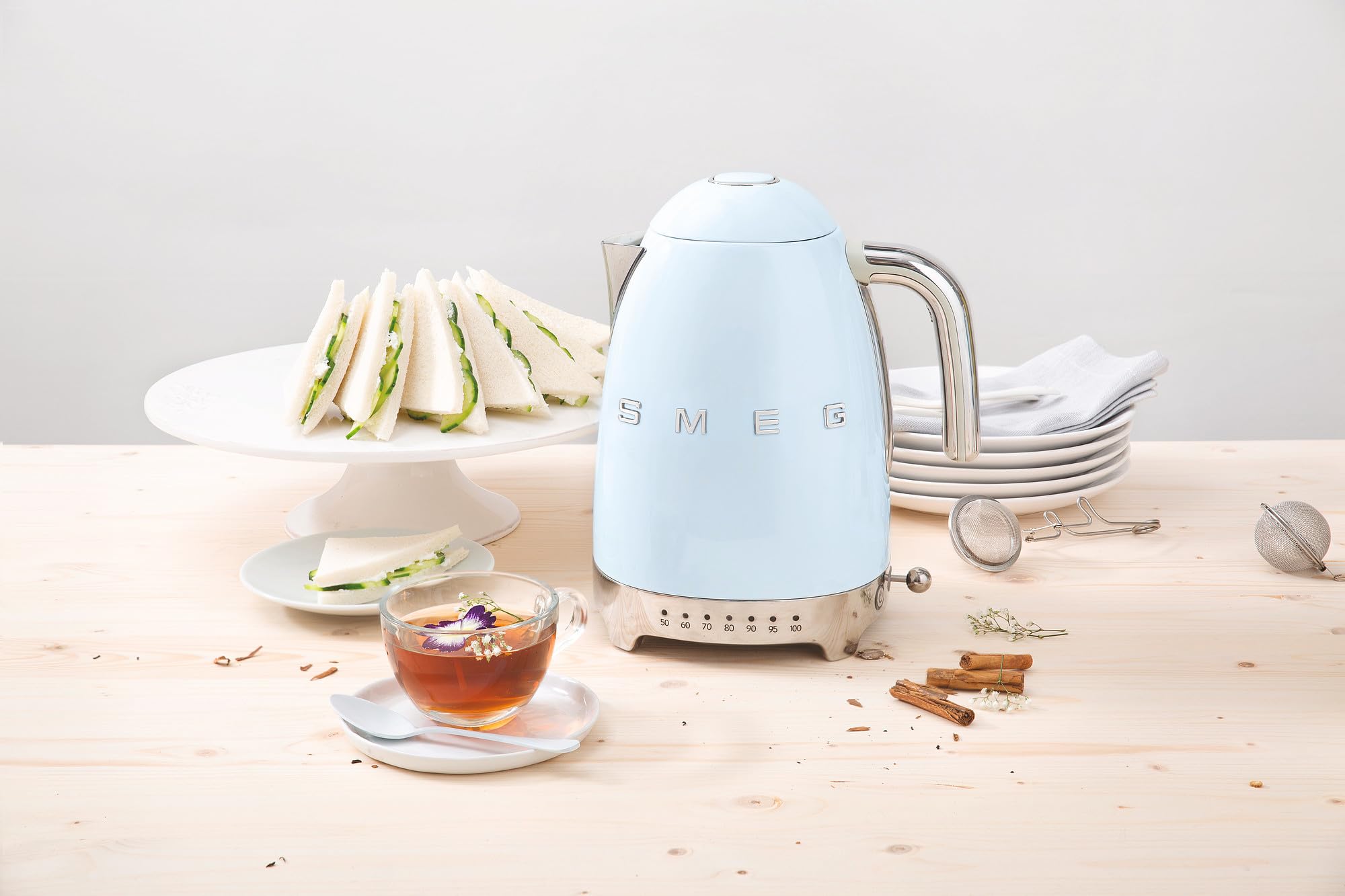 Smeg - Kettle - 11+ - Kettle with Temperature Control - Light Blue