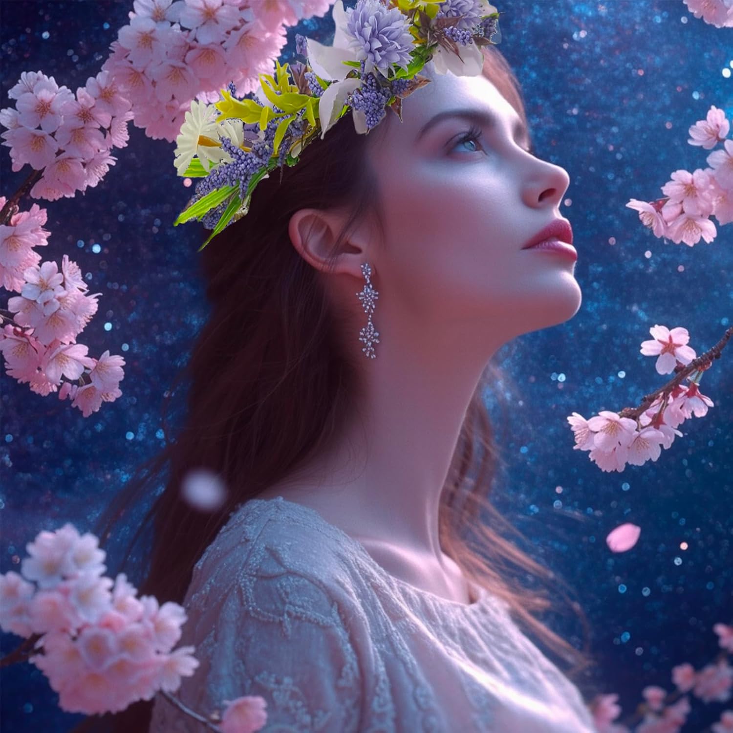 TooGet Purple Flower Crown Headbands for Women Bohemian Floral Crown Hair Accessories Artificial Floral Headpiece Wreath for Weddings, Travel, Themed Parties, Vacations and Birthdays - Image 6