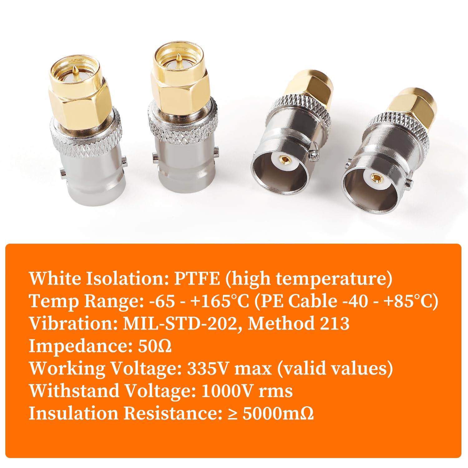 Adaptador BNC a SMA Macho, Conector Coaxial Hembra, para Antenas WiFi