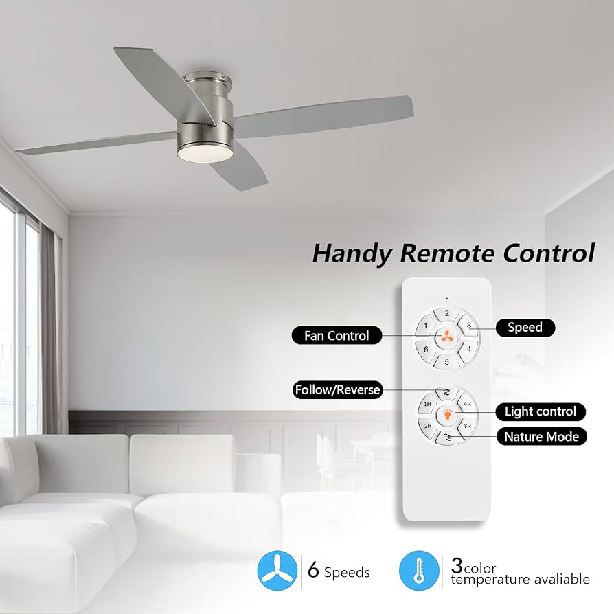 ⭐︎hana⭐︎ Amazon.com: WINGBO 44 Inch Flush Mount DC Ceiling Fan with