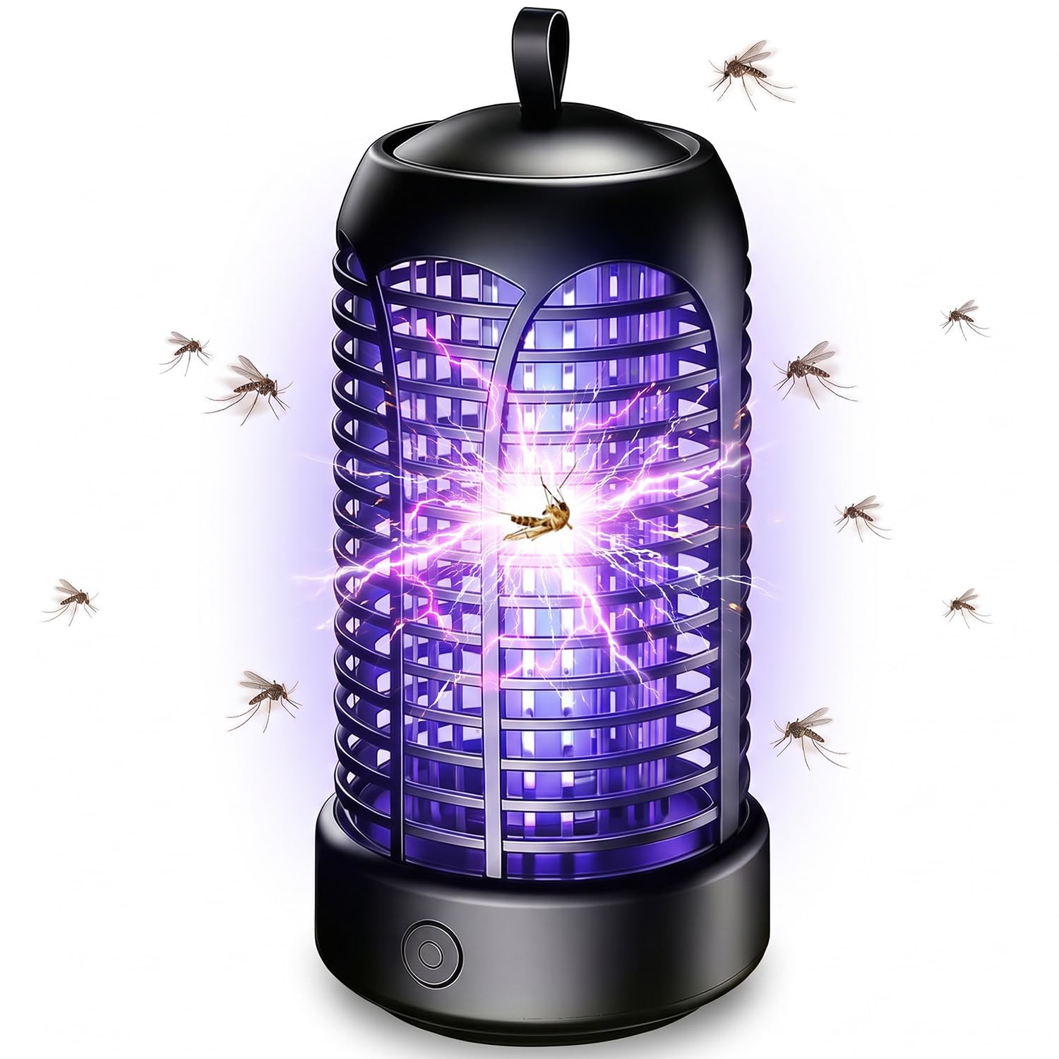 Electric Fly Zapper, Indoor Mosquito Killer Lamp with Powerful UV Light, Quiet Insect Killer Fly Catcher for Home, Bedroom, Kitchen and Office, Safe for Kids & Pets
