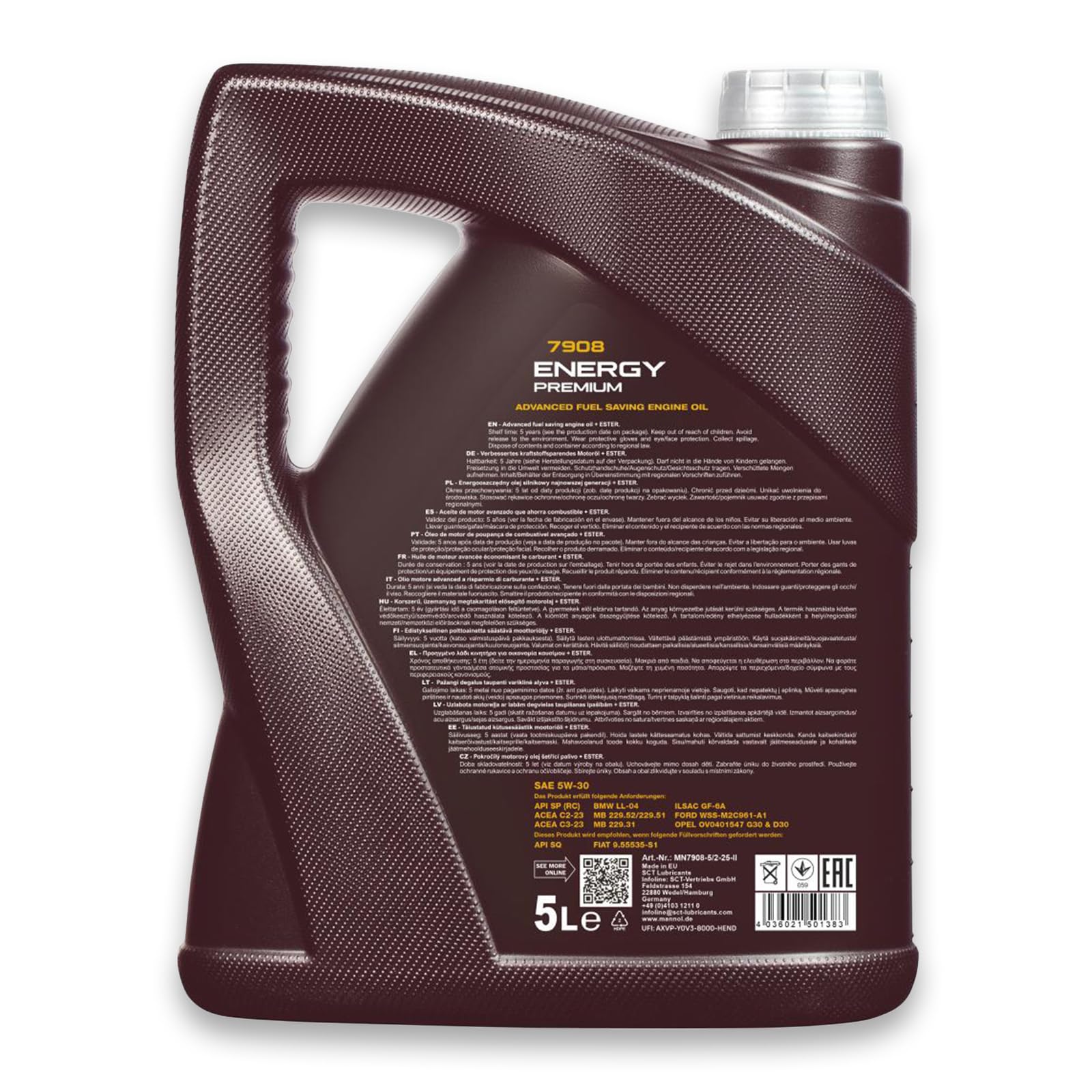 2x 5L Mannol Energy Premium 5W-30 Motoröl passend für ACEA C2-23 C3-23 MB 229.52 229.51 229.31 BMW LL-04